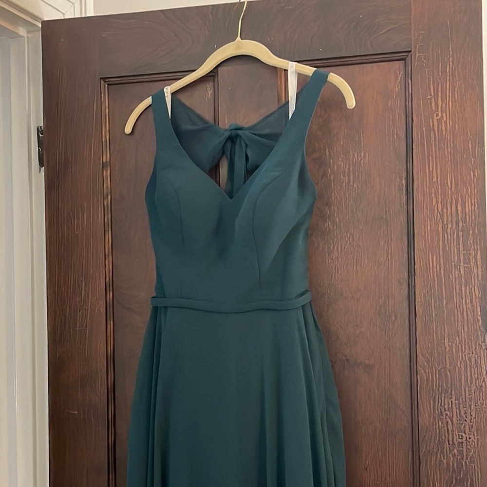 Pine green Briena dress from Azazie- Size A2. Brand new-worn once